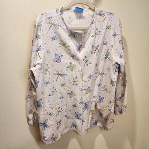 Scrub H. Q butterflies multicolor Scrub jacket size M